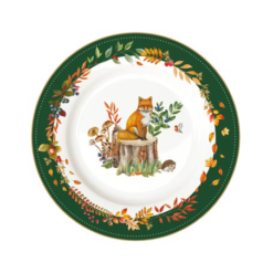 Set 6 piatti da dessert con volpe da 19 cm - Forest dream