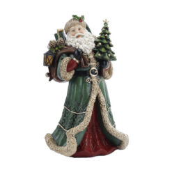 Babbo Natale verde con albero, 30 cm, 1/1