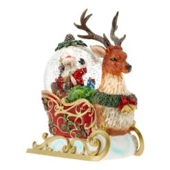 Babbo Natale sulla slitta con renna che muove la testa