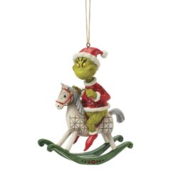 Ornamento Appeso "Grinch Cavallo a Dondolo" The Grinch by Jim Shore (13,5 cm) – Cod. 6018966