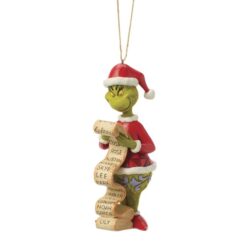 Ornamento Appeso "Liste del Grinch" The Grinch by Jim Shore (13,5 cm) – Cod. 6019146